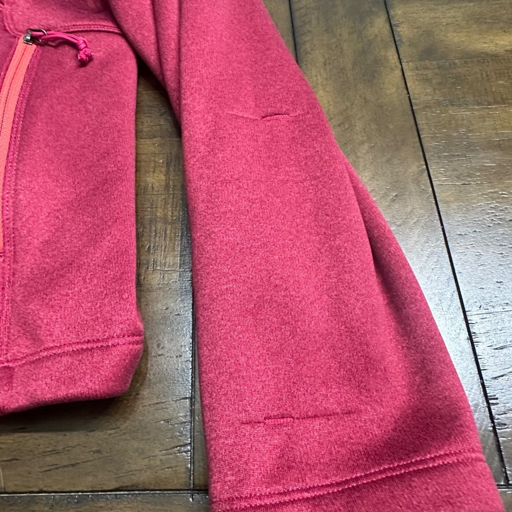The North Face Agave Full Zip‎ Fleece Jacket Womens Large Pink Heather Mock Neck - Picture 7 of 10